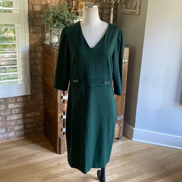 ann taylor green dress Green Sleeveless Midi Dress
